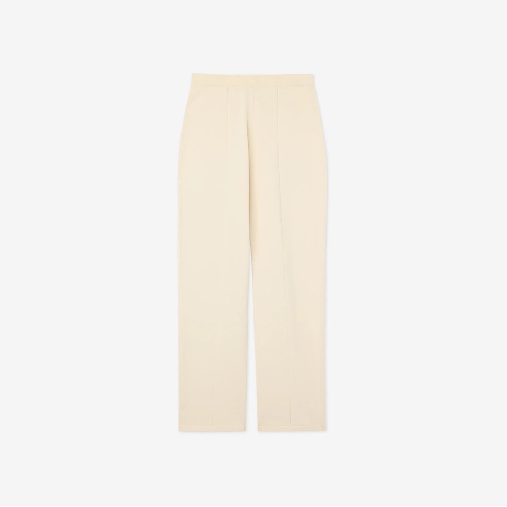 St. John Collection Cream Wide-Leg Santana Knit Pants - Picture 11 of 13